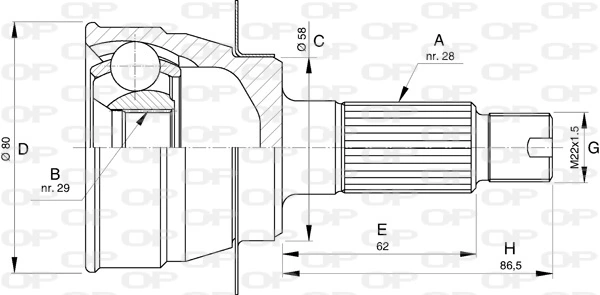 CVJ573210 Open Parts