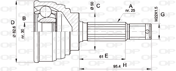Compre Junta homocinética externa dianteira Mitsubishi Colt 4
