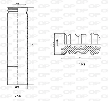 Pára-choque (grade de proteção) de amortecedor traseiro + bota de proteção Renault Clio II SB0 ao melhor preço