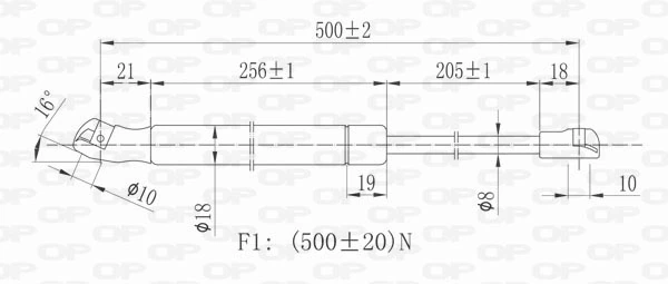GSR602800 Open Parts Amortecedor de tampa de porta-malas (de 3ª/5ª porta traseira)