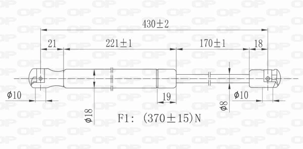 GSR612100 Open Parts Amortecedor de tampa de porta-malas (de 3ª/5ª porta traseira)
