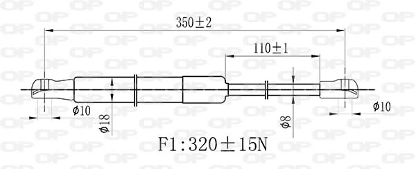 GSR648800 Open Parts Amortecedor de tampa de porta-malas (de 3ª/5ª porta traseira)