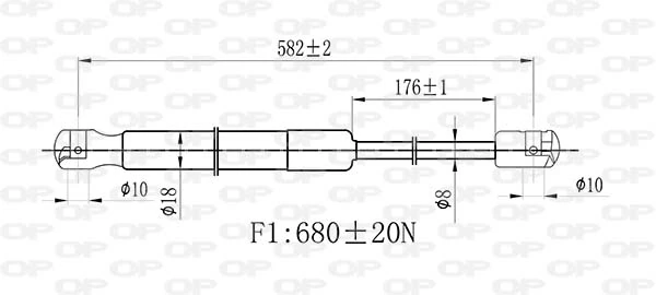 GSR645900 Open Parts Amortecedor de tampa de porta-malas (de 3ª/5ª porta traseira)