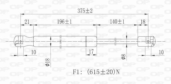 GSR607600 Open Parts Amortecedor de tampa de porta-malas (de 3ª/5ª porta traseira)