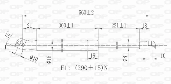 GSR608500 Open Parts Amortecedor de tampa de porta-malas (de 3ª/5ª porta traseira)