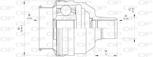 Compre 93173429 Peugeot/Citroen Junta homocinética interna dianteira direita