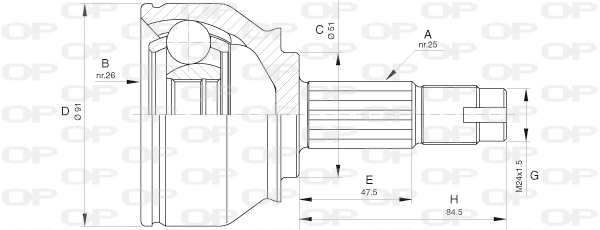 Compre Junta homocinética externa dianteira Alfa Romeo GT 