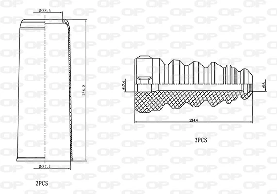 Pára-choque (grade de proteção) de amortecedor traseiro + bota de proteção Volkswagen Tiguan I 5N1, 5N2 ao melhor preço