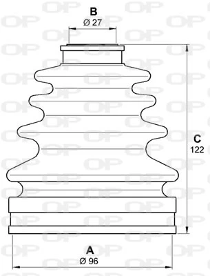 SJK715400 Open Parts Bota de proteção externa de junta homocinética do semieixo dianteiro