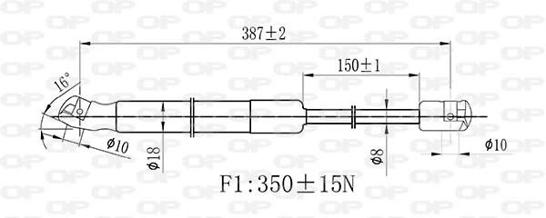 GSR644600 Open Parts Amortecedor de tampa de porta-malas (de 3ª/5ª porta traseira)