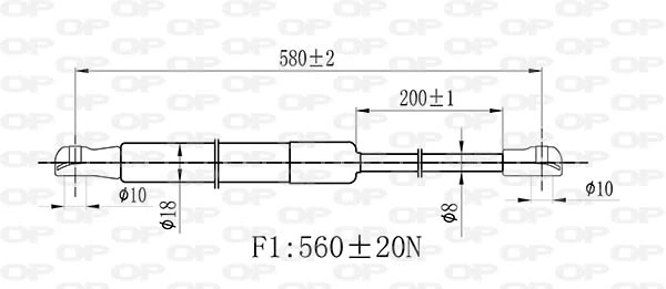 GSR644500 Open Parts Amortecedor de tampa de porta-malas (de 3ª/5ª porta traseira)