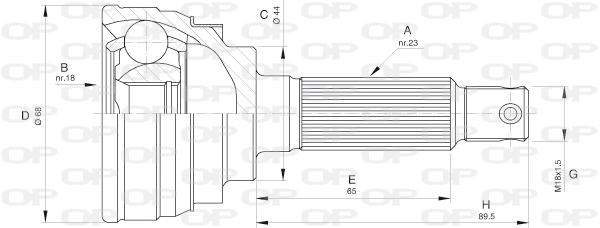 Junta homocinética externa dianteira para Suzuki Alto II EC