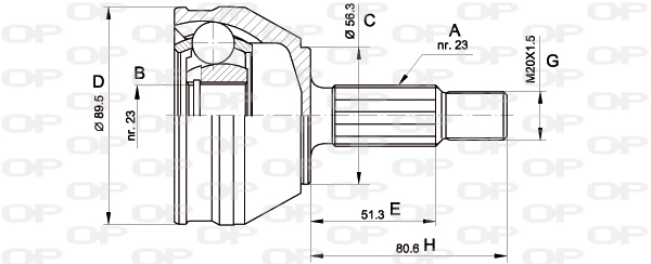 Junta homocinética externa dianteira Renault 21  S48