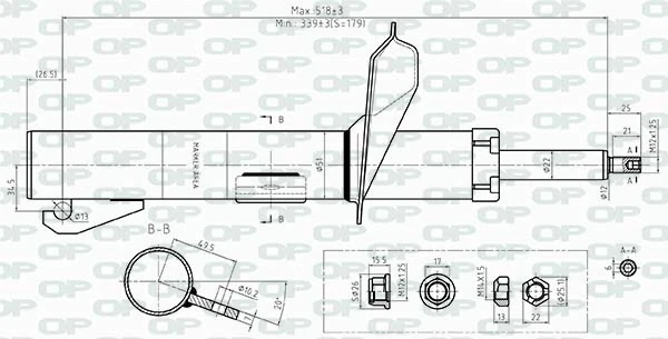 Amortecedor dianteiro direito 2T1418045BJ Ford