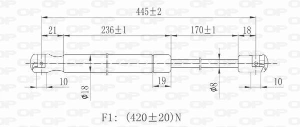 GSR602300 Open Parts Amortecedor de tampa de porta-malas (de 3ª/5ª porta traseira)