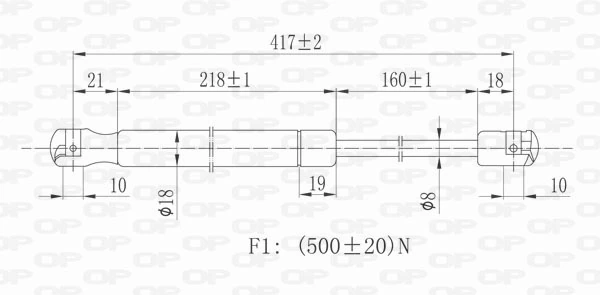 GSR616100 Open Parts Amortecedor de tampa de porta-malas (de 3ª/5ª porta traseira)