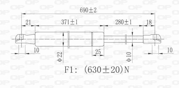 GSR605000 Open Parts Amortecedor de tampa de porta-malas (de 3ª/5ª porta traseira)