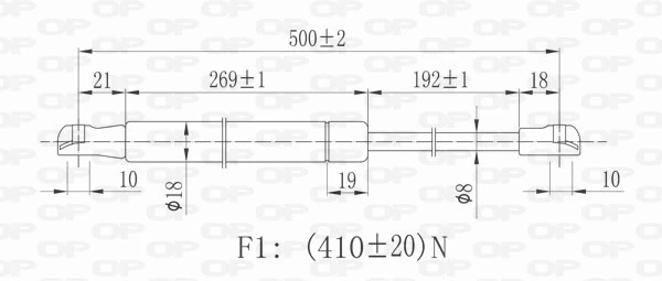 GSR604300 Open Parts Amortecedor de tampa de porta-malas (de 3ª/5ª porta traseira)