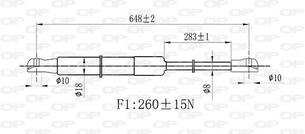 GSR649600 Open Parts Amortecedor de tampa de porta-malas (de 3ª/5ª porta traseira)