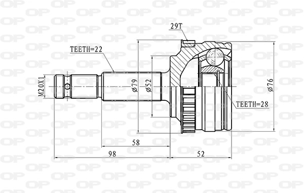 CVJ538710 Open Parts