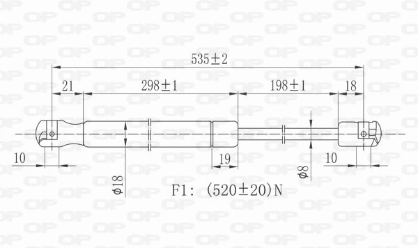 GSR642200 Open Parts Amortecedor de tampa de porta-malas (de 3ª/5ª porta traseira)