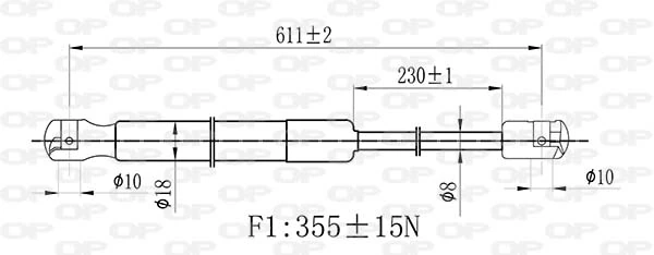 GSR648900 Open Parts Amortecedor de tampa de porta-malas (de 3ª/5ª porta traseira)
