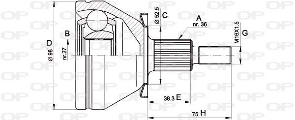 CVJ543510 Open Parts