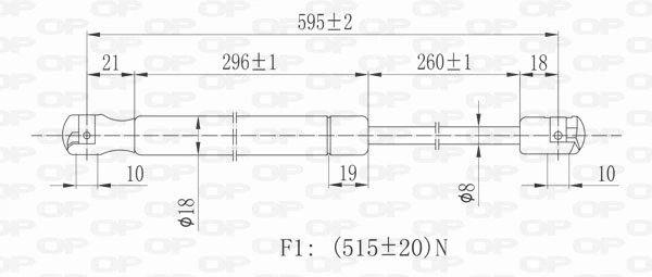 GSR601400 Open Parts Amortecedor de tampa de porta-malas (de 3ª/5ª porta traseira)
