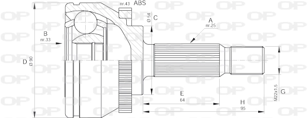 CVJ557210 Open Parts