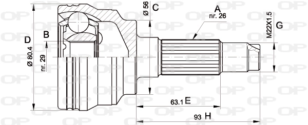 CVJ555410 Open Parts
