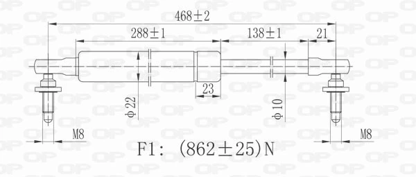 GSR603100 Open Parts Amortecedor de tampa de porta-malas (de 3ª/5ª porta traseira)