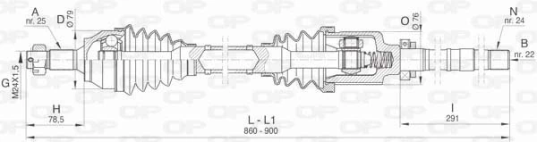 1609763980 Peugeot/Citroen Semieixo (acionador) dianteiro direito