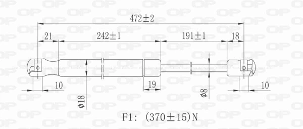 GSR600800 Open Parts Amortecedor de tampa de porta-malas (de 3ª/5ª porta traseira)