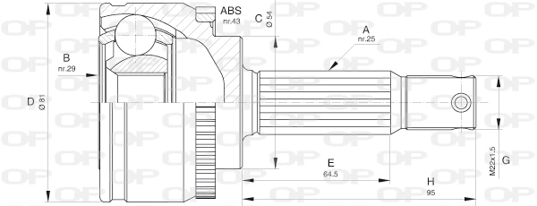 Compre Junta homocinética externa dianteira Mitsubishi Lancer 6