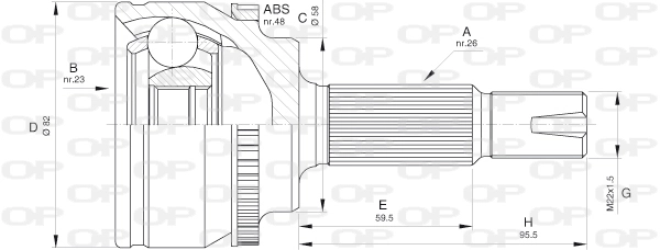 CVJ558810 Open Parts
