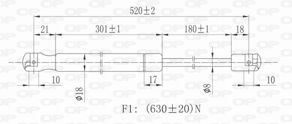GSR602400 Open Parts Amortecedor de tampa de porta-malas (de 3ª/5ª porta traseira)