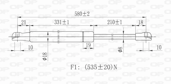 GSR617400 Open Parts Amortecedor de tampa de porta-malas (de 3ª/5ª porta traseira)