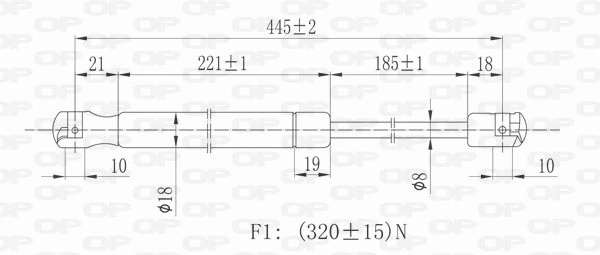 GSR601600 Open Parts Amortecedor de tampa de porta-malas (de 3ª/5ª porta traseira)