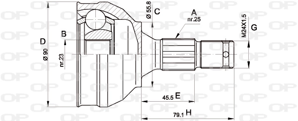 Junta homocinética externa dianteira Peugeot 205 preço, a partir de 27,28 USD