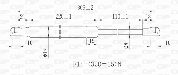 GSR602500 Open Parts Amortecedor de tampa de porta-malas (de 3ª/5ª porta traseira)