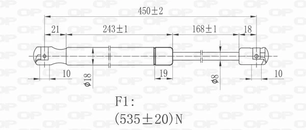GSR600600 Open Parts Amortecedor de tampa de porta-malas (de 3ª/5ª porta traseira)