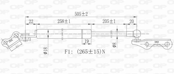 GSR602601 Open Parts Amortecedor de tampa de porta-malas (de 3ª/5ª porta traseira)