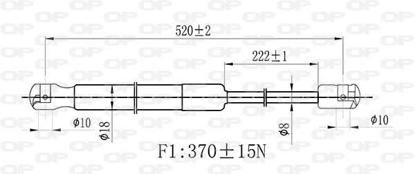 GSR644100 Open Parts Amortecedor de tampa de porta-malas (de 3ª/5ª porta traseira)