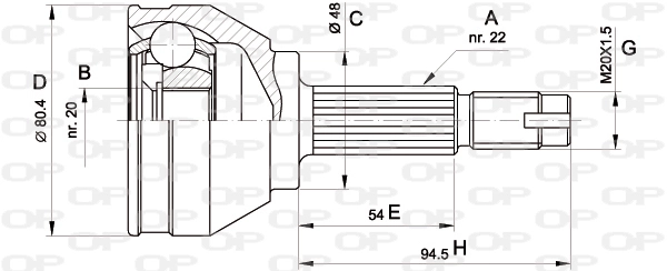  Junta homocinética externa dianteira Seat Ibiza I hatchback (021A) (1984 - 1993) I