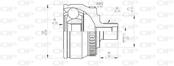 Junta homocinética externa dianteira VAG 8D0407305G preço, a partir de 40,67 USD