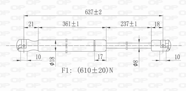 GSR604600 Open Parts Amortecedor de tampa de porta-malas (de 3ª/5ª porta traseira)