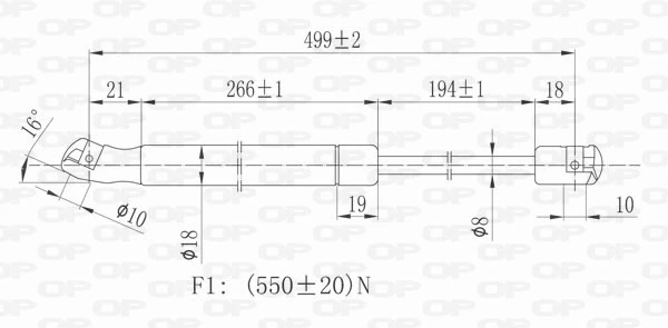 GSR608000 Open Parts Amortecedor de tampa de porta-malas (de 3ª/5ª porta traseira)