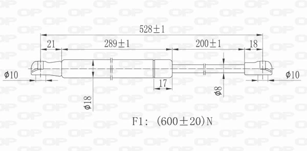 GSR617000 Open Parts Amortecedor de tampa de porta-malas (de 3ª/5ª porta traseira)