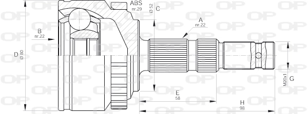CVJ551910 Open Parts