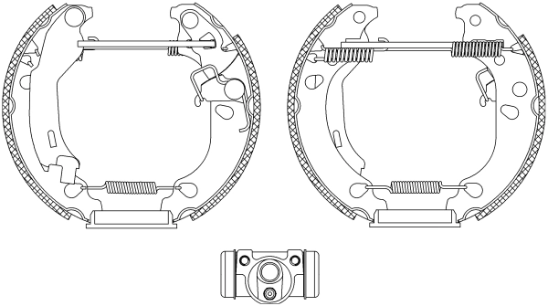 Compre E170209 Peugeot/Citroen Sapatas do freio traseiras de tambor, montadas com cilindros, kit